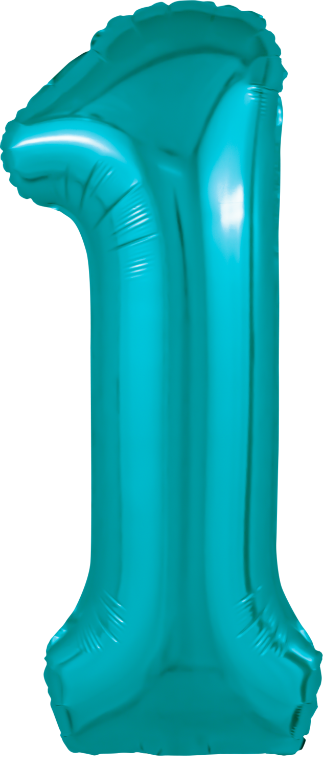 Цифра 1 бирюза