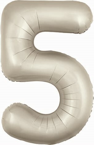 Цифра 5 бежевая