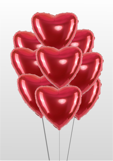 Фонтан 9 красных сердец